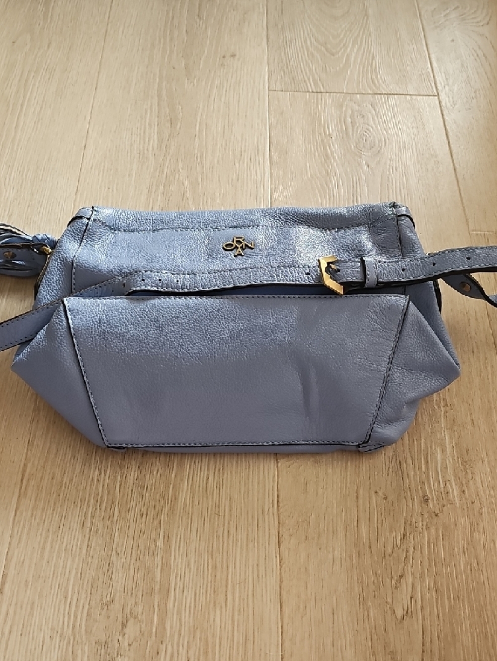 orYANY Light Blue Leather Tassel Crossbody Bag - Picture 13 of 15